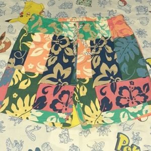 90s Nautica Vintage Swim Trunks Shorts Floral